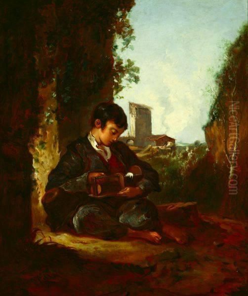 Boy With Pet Mouse Oil Painting by Thomas Barker of Bath