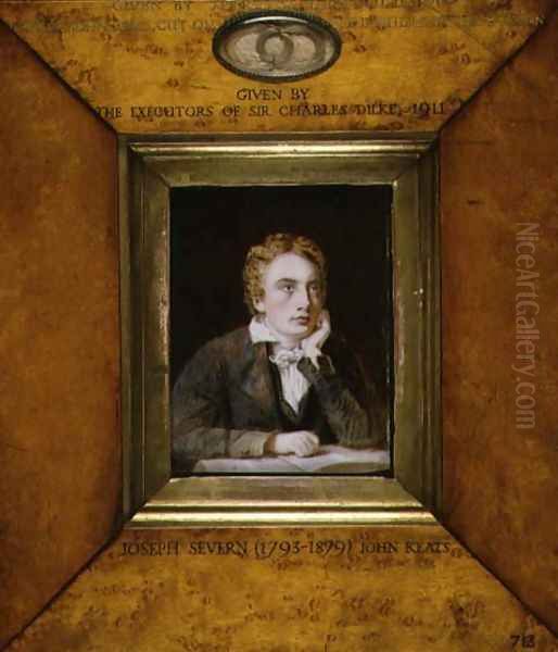 A portrait miniature of John Keats 1795-1821 c.1818 Oil Painting by Joseph Arthur Palliser Severn