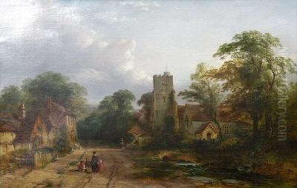 A View Of Chevening Church, 
Kent Oil Painting by Henry John Boddington