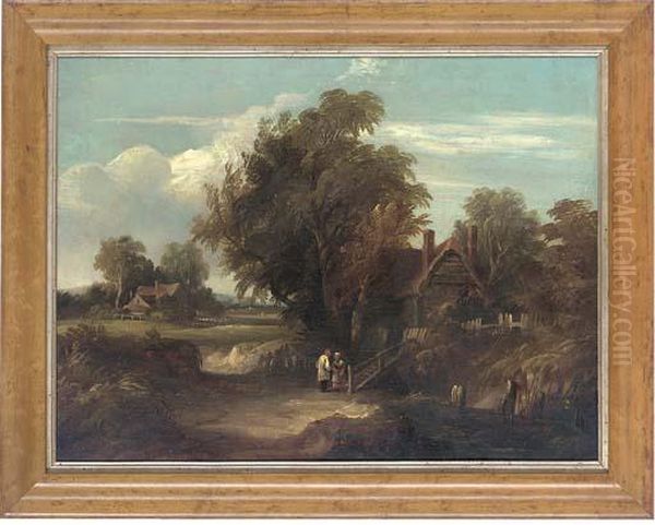 Travellers Camped By A Stream Oil Painting by Henry John Boddington