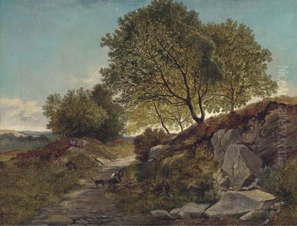 Gathering Firewood Oil Painting by Henry John Boddington