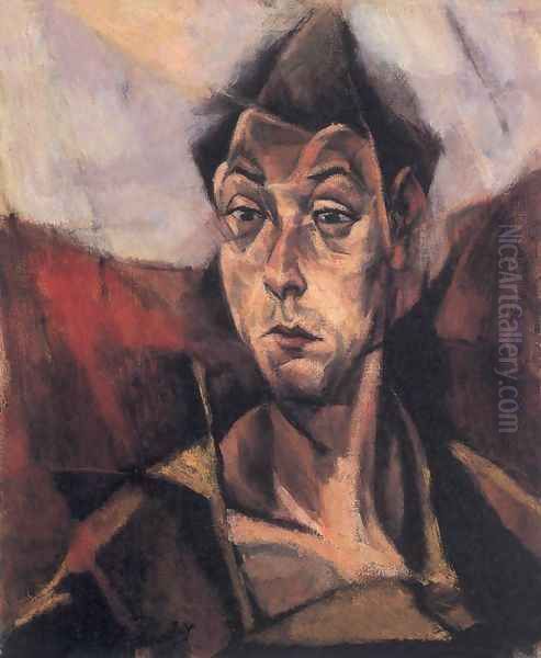 Self-portrait 1912 Oil Painting by Lajos Tihanyi