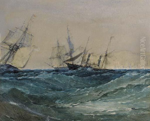 The Channel Packet Running Out Of Port Oil Painting by John Callow