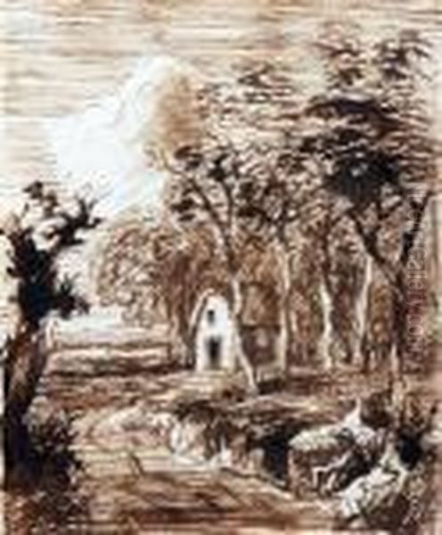 Drawing A Country Lane Oil Painting by Thomas Gainsborough