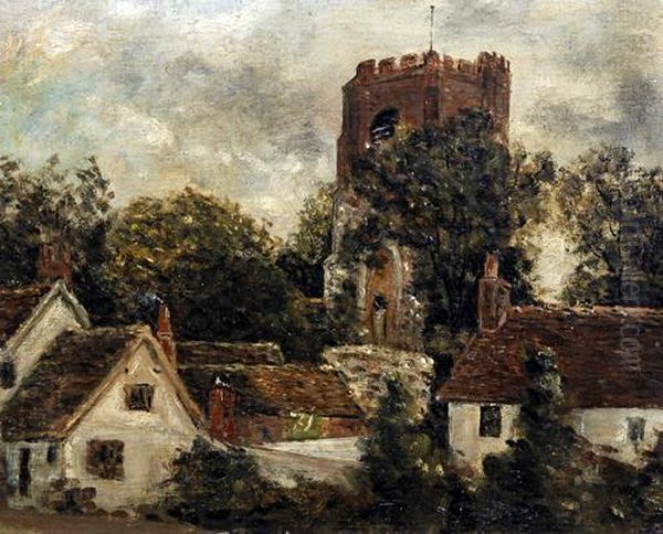 Studies Of Roof Tops And Church Oil Painting by Thomas Gainsborough