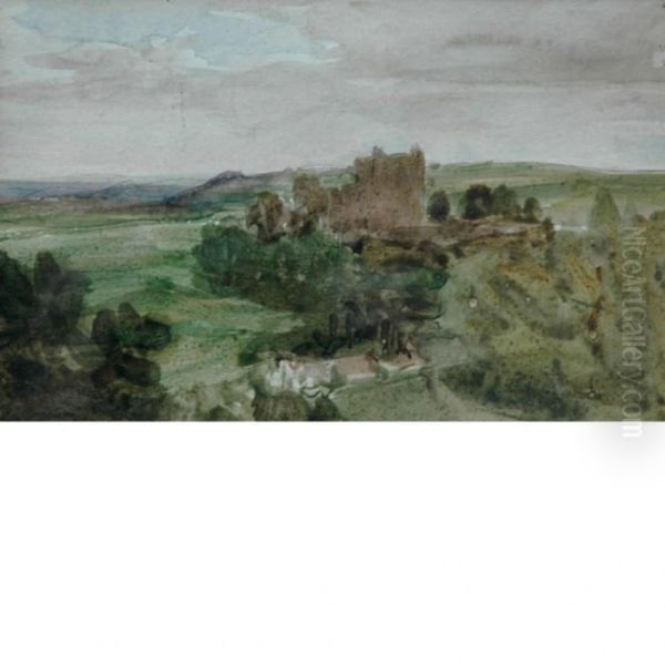 Landscape With Castle Oil Painting by Thomas Gainsborough