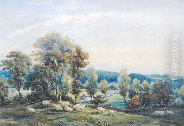 Sheep Grazing In A Landscape Oil Painting by Thomas Gainsborough