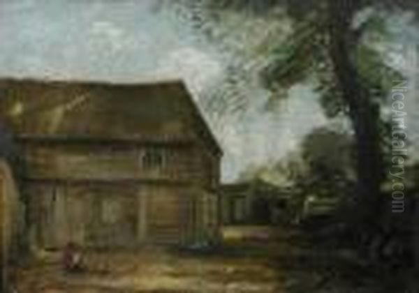 A Suffolk Barn Oil Painting by Thomas Gainsborough