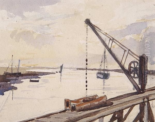 Dockside Crane, Woodbridge Oil Painting by Thomas Gainsborough