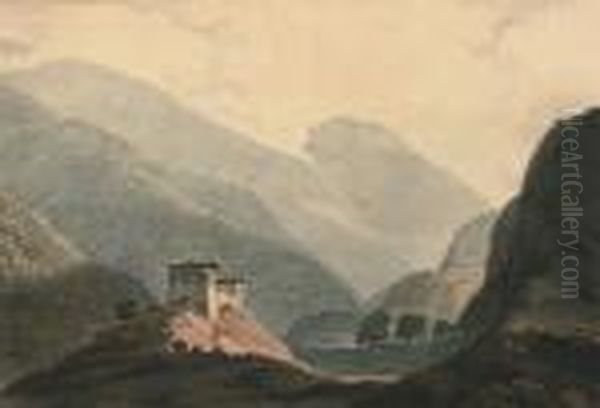 Views In Bootan Oil Painting by William Daniell RA