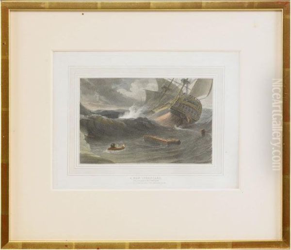 A Man Overboard Oil Painting by William Daniell RA