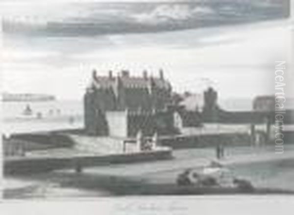 Castle Sinclair, Thurso Oil Painting by William Daniell RA