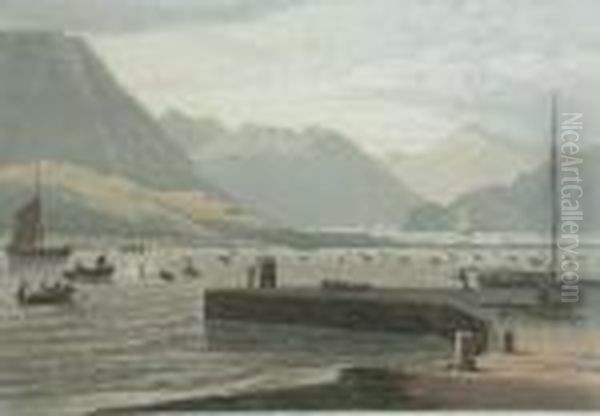 Part Of The Isle Of Rum Oil Painting by William Daniell RA