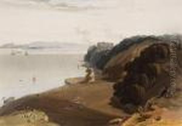 Distant View Of Edinburgh, With Wemys Castle Oil Painting by William Daniell RA