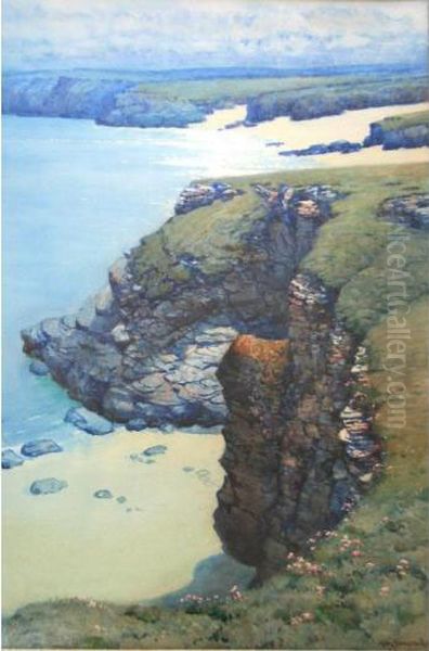 Harlyn Bay, Cornwall; Mother Ivey's Bay Oil Painting by Albert Moulton Foweraker