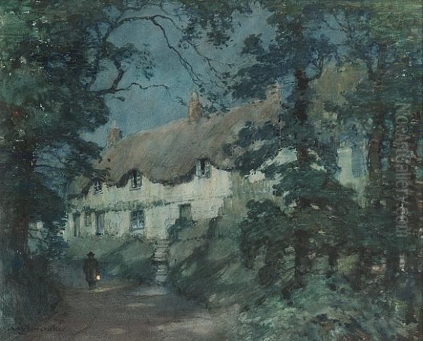 An Evening Walk Oil Painting by Albert Moulton Foweraker