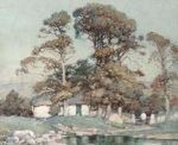 Lower Trevorgus, Cornwall Oil Painting by Albert Moulton Foweraker