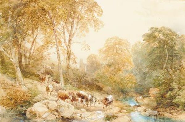 Bolton Abbey And Woods; And Betws-y-coed Mill Oil Painting by James Duffield Harding