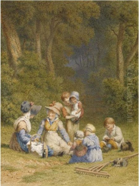 The Children's Picnic Oil Painting by Robert Hills