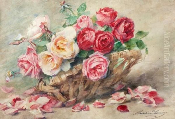 Rosas Oil Painting by Madeleine Jeanne Lemaire