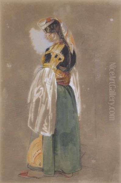 A Jewish Woman Of Gibraltar Or Tangier Oil Painting by John Frederick Lewis