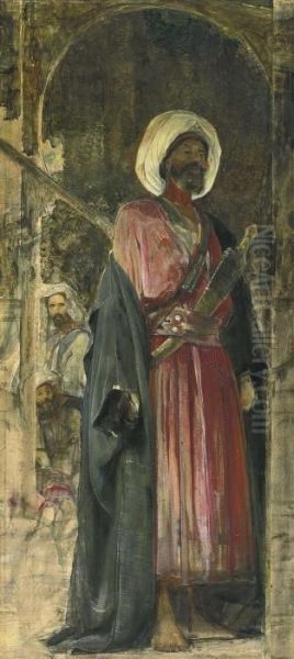 Sheikh Hussein Of Gebel Oil Painting by John Frederick Lewis