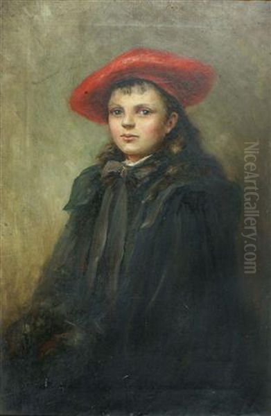 Portrait Of A Young Girl Oil Painting by Charles Sillem Lidderdale