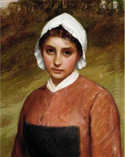 Portrait Of A Young Lady Oil Painting by Charles Sillem Lidderdale