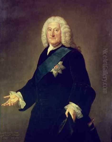 Portrait of John Carteret Earl Granville 1690-1763 Oil Painting by William Hoare