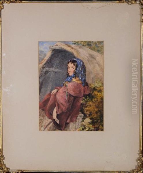 A Young Gypsy Fortuneteller Oil Painting by John Henry Mole