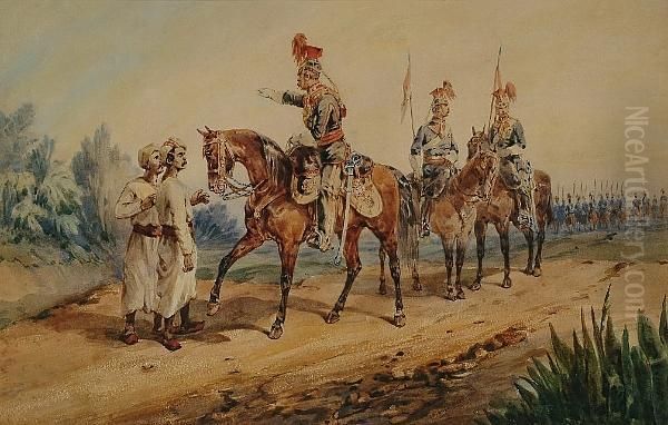 9th Lancers; 12th Lancers Oil Painting by Orlando Norie