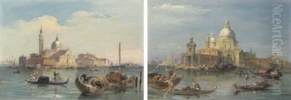 San Giorgio Maggiore; And Santa Maria Della Salute Oil Painting by Edward Pritchett