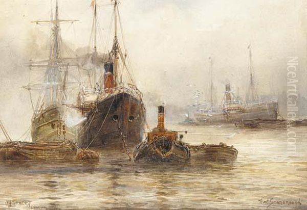 Off Tilbury, London Oil Painting by William Harrison Scarborough