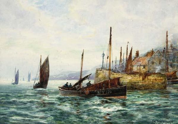 Return From The Fishing, Pittenween, Fife Oil Painting by William Harrison Scarborough