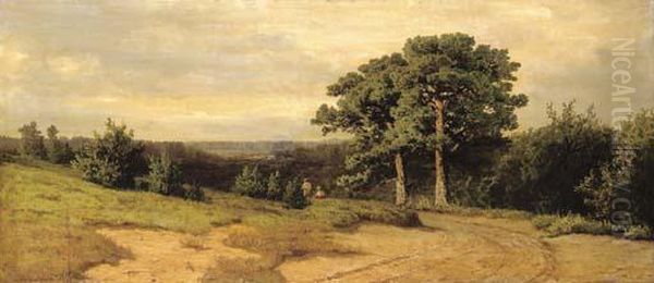 A Country Road Oil Painting by Ivan Shishkin