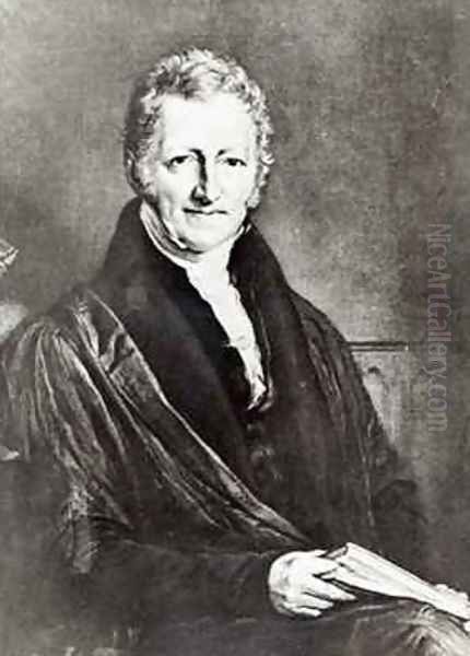 Portrait of Thomas Robert Malthus 1766-1834 political economist 1833 Oil Painting by John Linnell