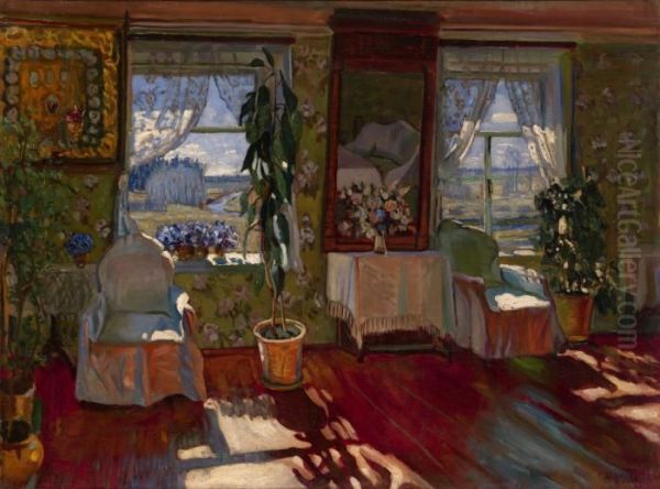 Interior Oil Painting by Stanislaw Zukowski