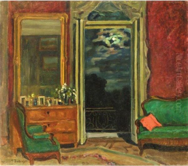 Villa Interior Oil Painting by Stanislaw Zukowski