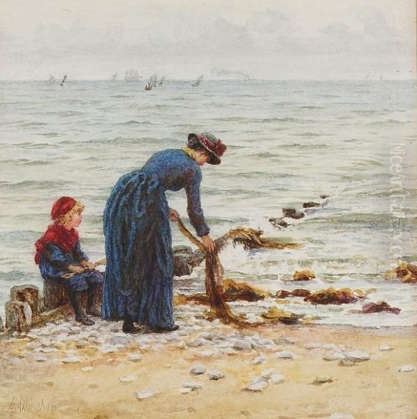 On The Beach Oil Painting by Helen Mary Elizabeth Allingham