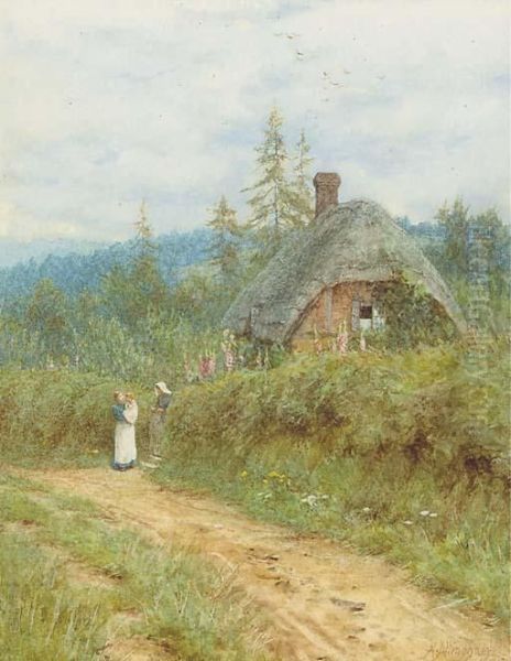 Cottage At Redlynch, Wiltshire Oil Painting by Helen Mary Elizabeth Allingham