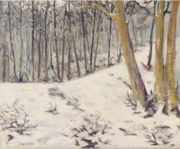 Winter Landscape Oil Painting by Alexander Altmann