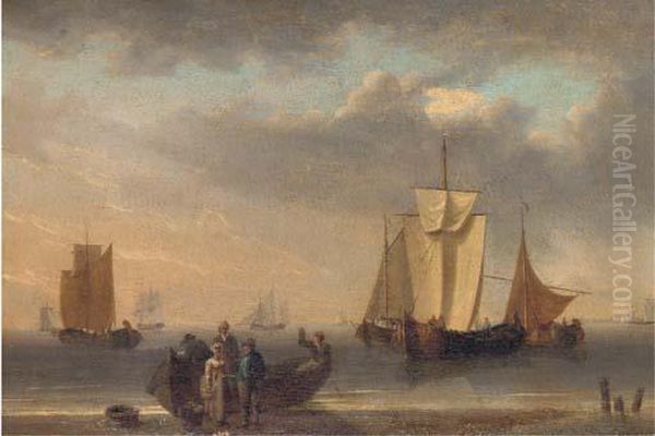 Unloading The Catch Oil Painting by William Anderson