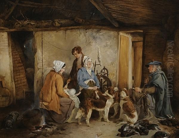 The Crofters Cottage Oil Painting by Richard Ansdell