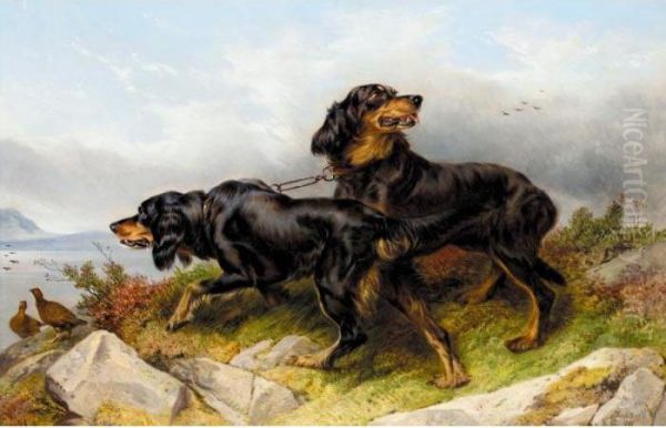 Setters On The Scent Oil Painting by Richard Ansdell