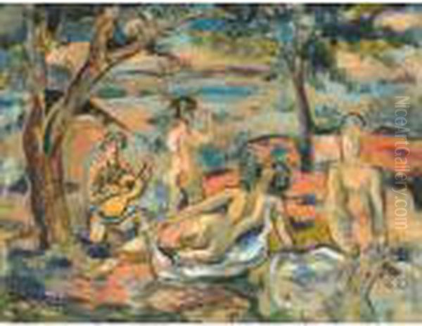 The Bathers Oil Painting by Vladimir Baranoff-Rossine