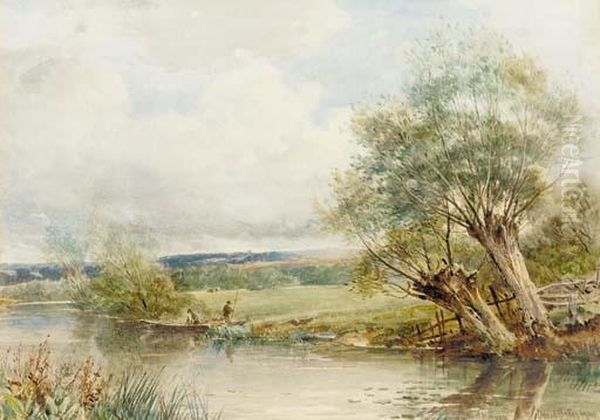 The Swan's Neck On The Avon Oil Painting by David Bates