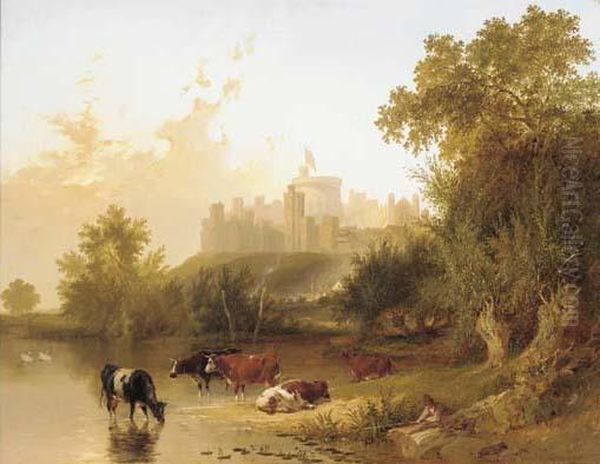 Windsor Castle From The Thames by Henry John Boddington