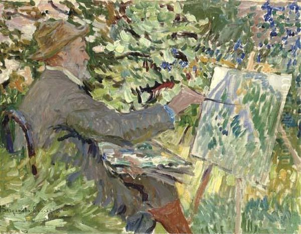 An Artist At His Easel Oil Painting by Nikolai Petrovich Bogdanov-Belsky