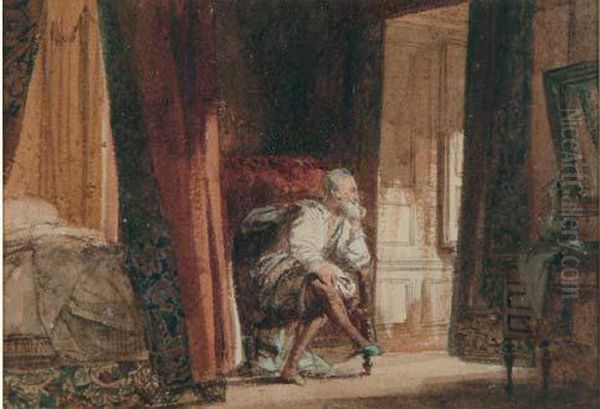  Henri Iv Dans Sa Chambre Au Chateau De La Roche Guyon  Oil Painting by Richard Parkes Bonington