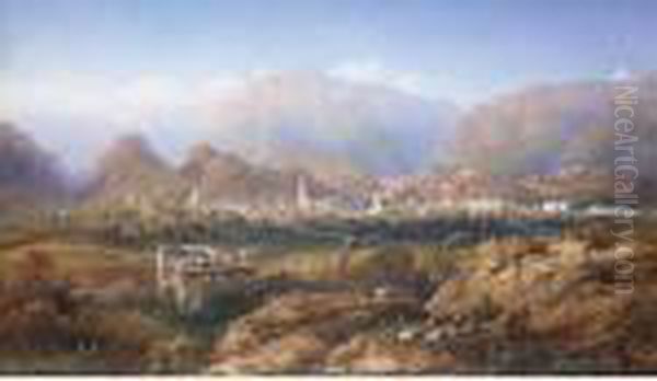 View Of Susa, Savoy Oil Painting by Carlo Bossoli